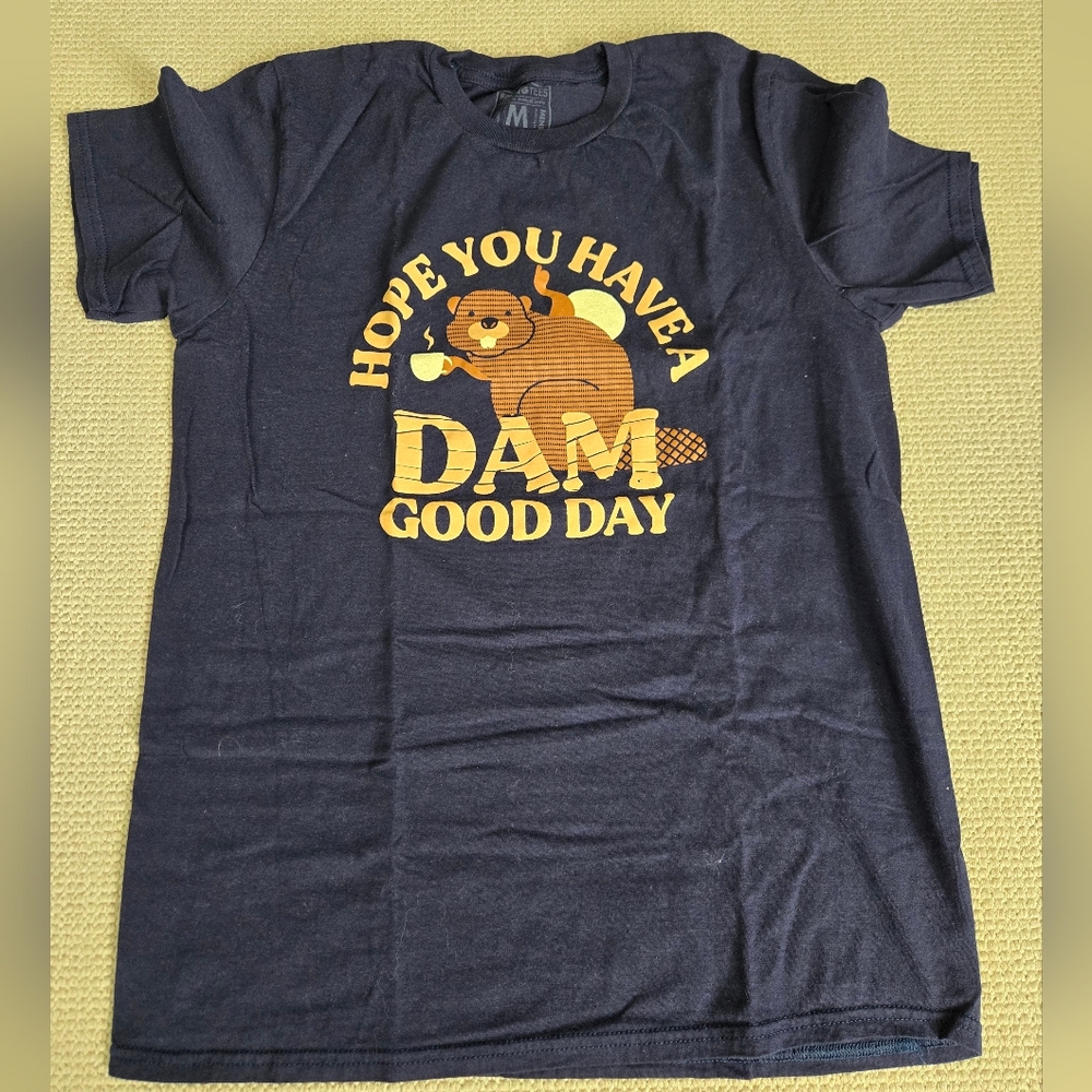 Punny Navy Graphic Tee with Beaver Design
